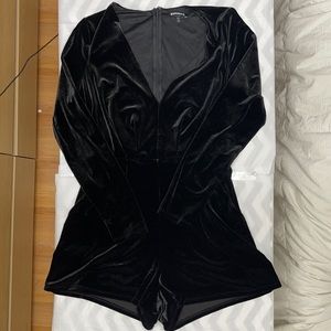 Velvet Long Sleeved Romper